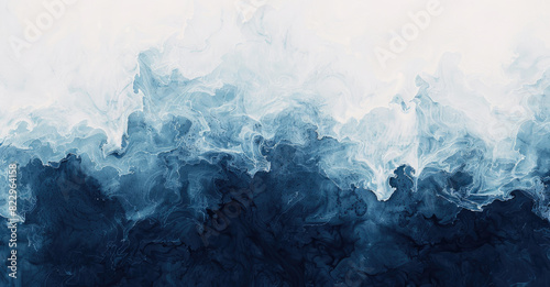 Abstract Blue and White Clouds, smoke, dark blue color palette. Created with Ai