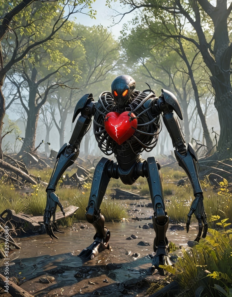 Mechanical Heart: A Spiderweb's Monolithic Embrace Mechanical Heart: A Spiderweb's Monolithic Embrace