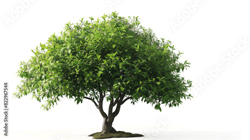 Lush Green Tree on a White Background, Perfect for Nature and Environmental Themes