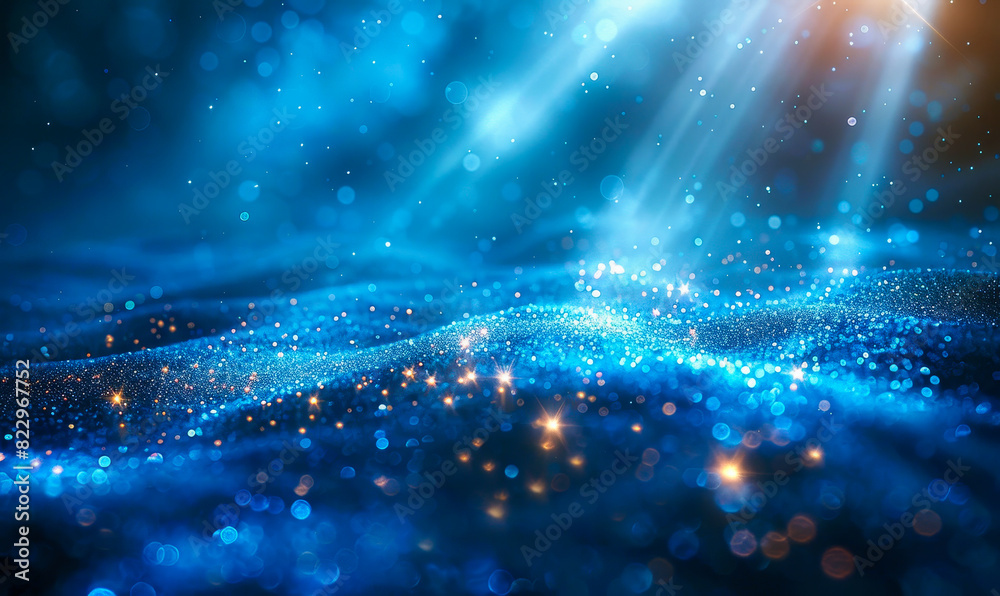 Obraz premium Futuristic Abstract Technology Background with Digital Light Rays and Blue Bokeh Effect, Perfect for Data Visualization, Innovation Concepts, and Tech-Themed Designs