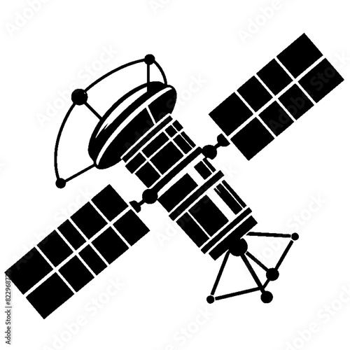 Space satellite technology silhouette