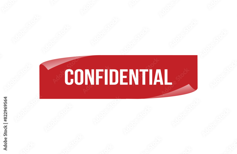 Red banner Confidential on white background. Red banner Confidential on white background.
