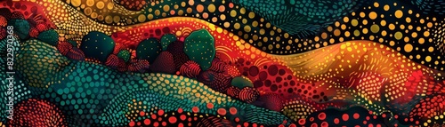 Abstract colorful seamless pattern with waves and dots. photo