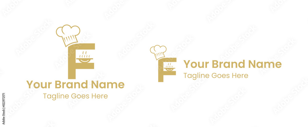 F letter restaurant logo design