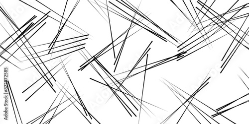 Random chaotic lines background. Abstract geometric pattern. Random, chaotic lines in rectangular frame. Disarray of lines. Abstract art. Modern abstract vector texture. 