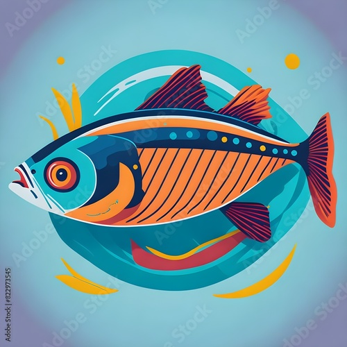 fish on a blue background