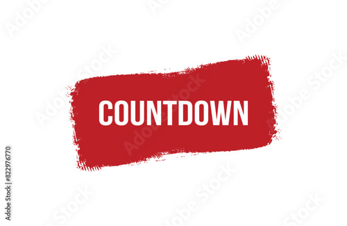Brush style Countdown red banner design on white background.