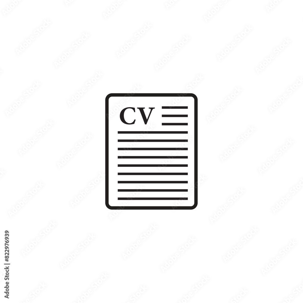 Flat CV icon symbol vector Illustration. Flat CV icon symbol vector Illustration.