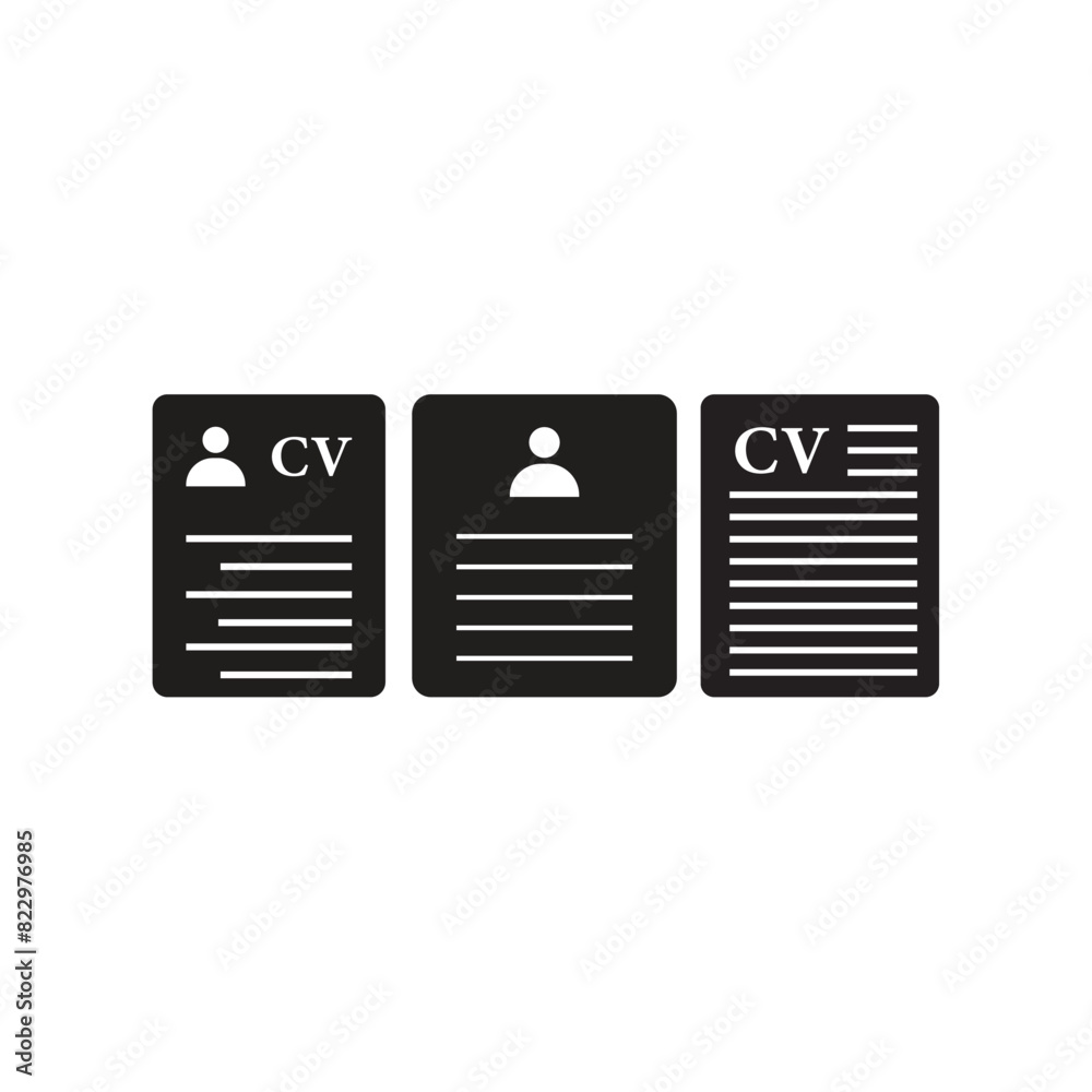 CV icon flat vector illustration. CV icon flat vector illustration.