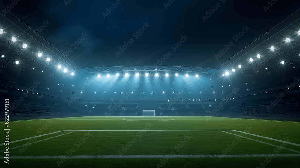 Football stadium at night. Generative AI