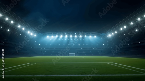 Football stadium at night. Generative AI