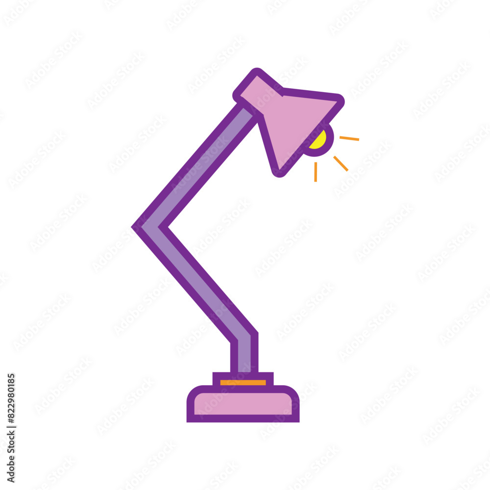 Desk lamp icon flat vector illustration. Desk lamp icon flat vector illustration.