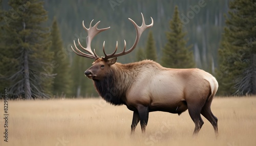 An Elk Bull With A Massive Rack Of Antlers A Symb Upscaled 4