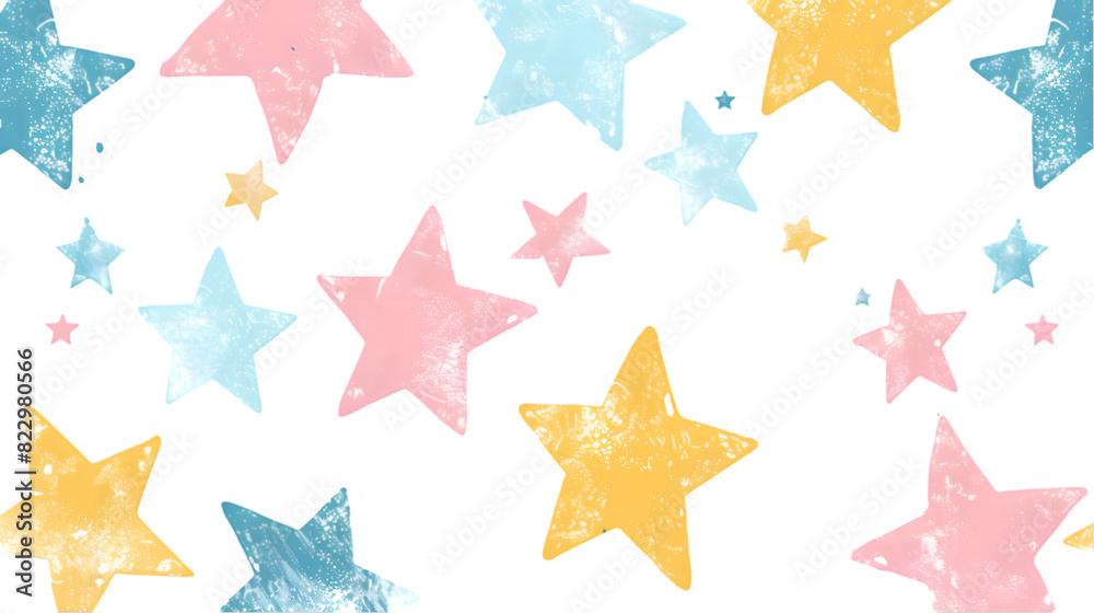 Pastel Star Seamless Pattern for Design isolated on a transparent background Pastel Star Seamless Pattern for Design isolated on a transparent background