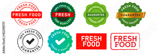 fresh food tamp seal badge label sticker sign for healthy quality produce