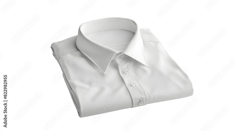 white classic neatly folded shirt isolated on a transparent background