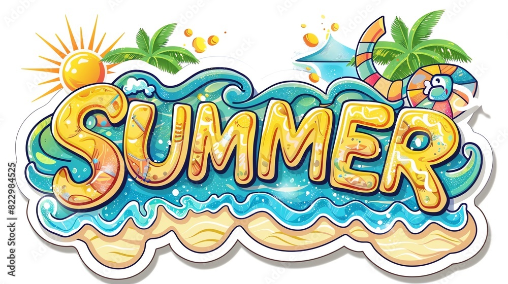 Fun and quirky summer sticker for social media and online content Fun and quirky summer sticker for social media and online content