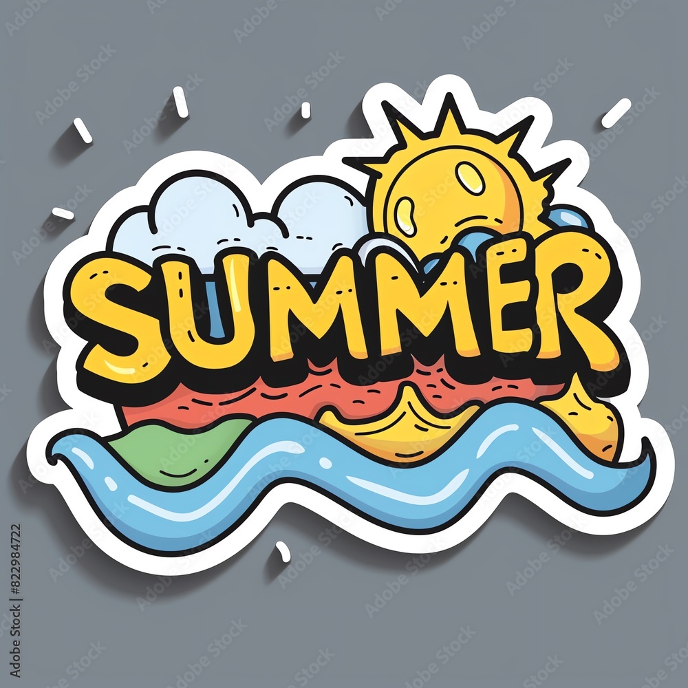 Unique summer sticker for social media and online community Unique summer sticker for social media and online community