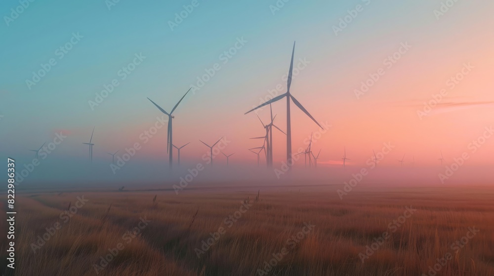 Obraz premium Wind turbine empty background