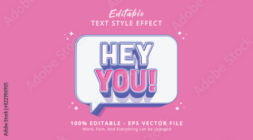 Hey You Cartoon Style editable Text Effect