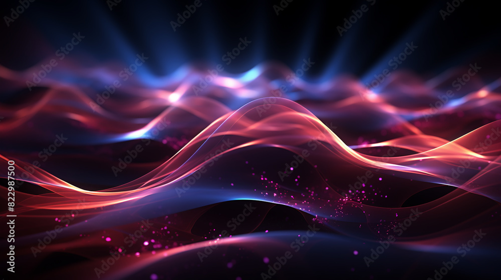 Fototapeta premium Abstract vibrant colors wavy flow 3d rendered illustration background scifi futuristic background