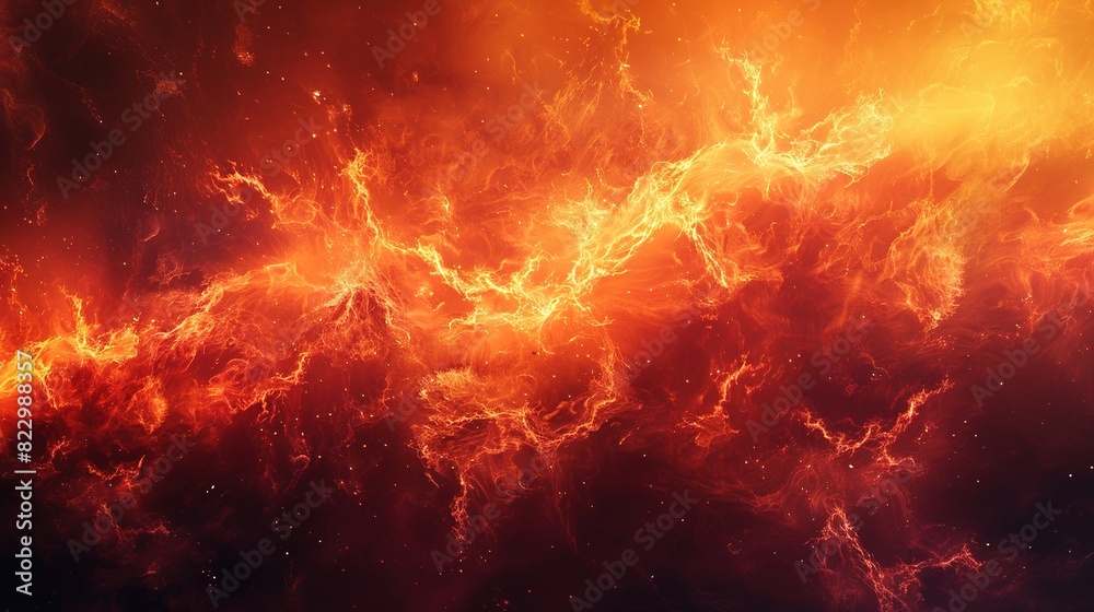 Fototapeta premium Intense flames with red, orange, and yellow hues