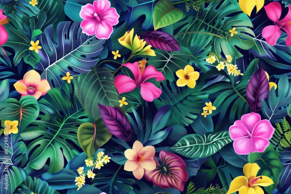 Eternal Blossoms: Seamless Floral Patterns with Realistic Texture for Timeless Designs Eternal Blossoms: Seamless Floral Patterns with Realistic Texture for Timeless Designs