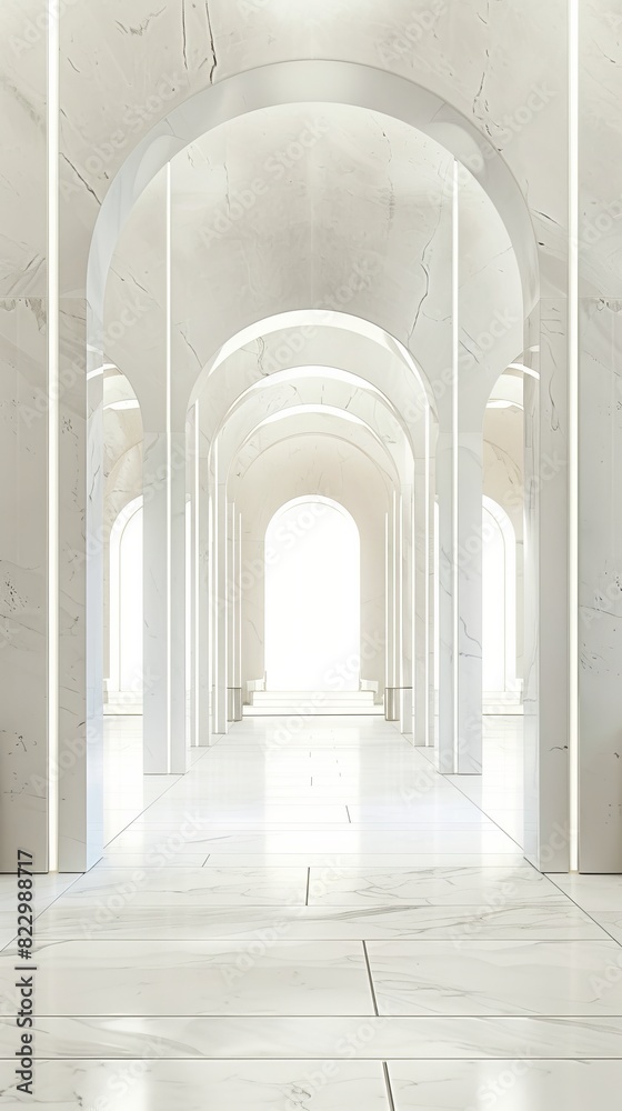 White marble arched hallway