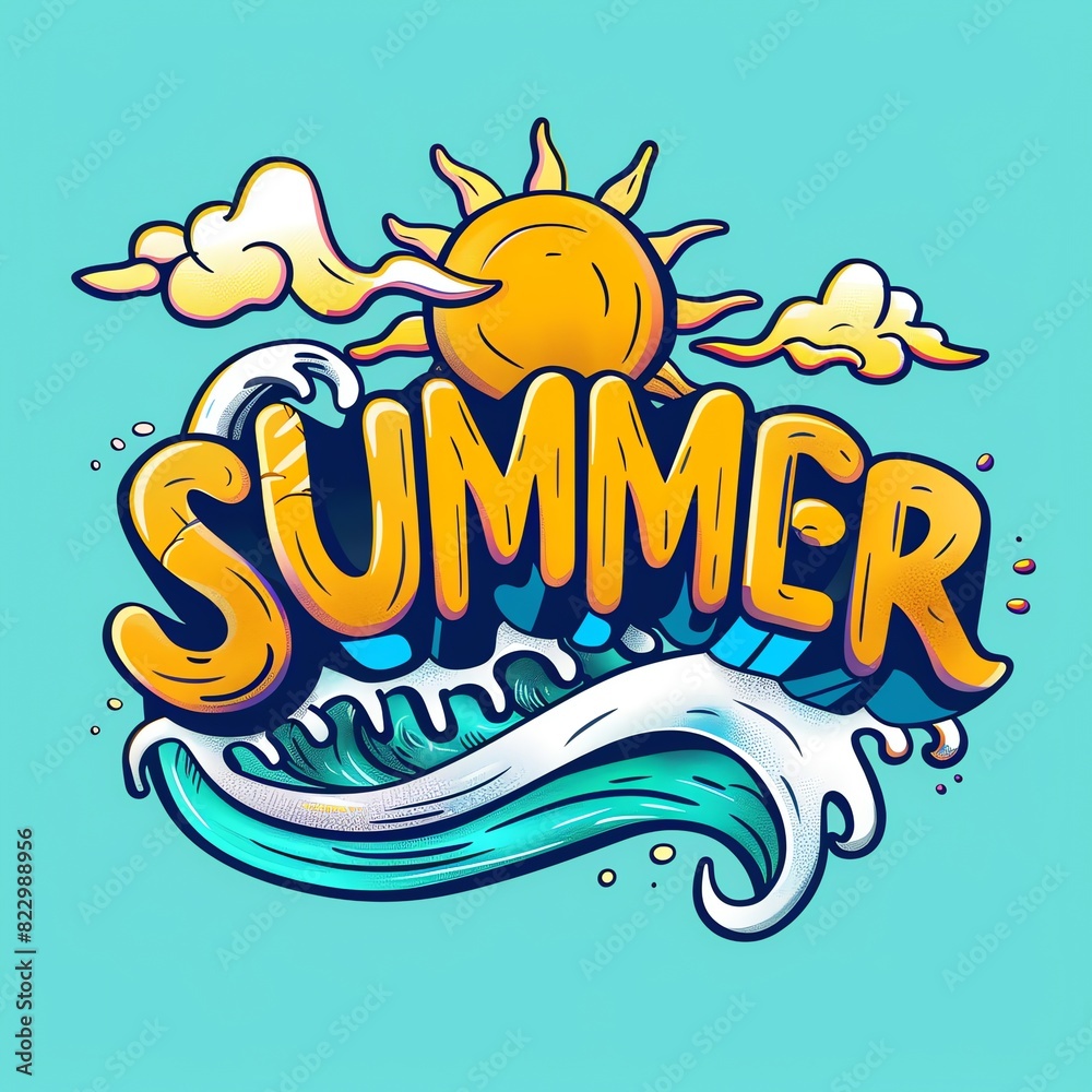 Elegant summer sticker for social media and online sharing Elegant summer sticker for social media and online sharing