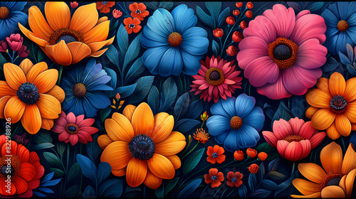 Exquisite detail in a vibrant floral illustration