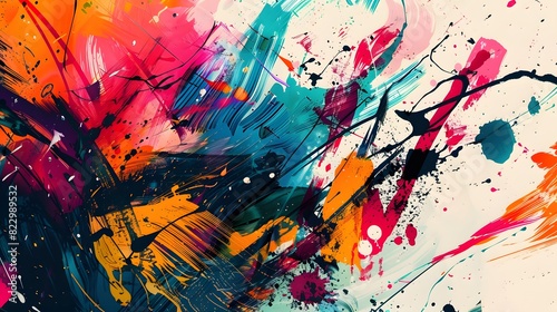 an abstract backdrop illustration with multi-colored design shapes