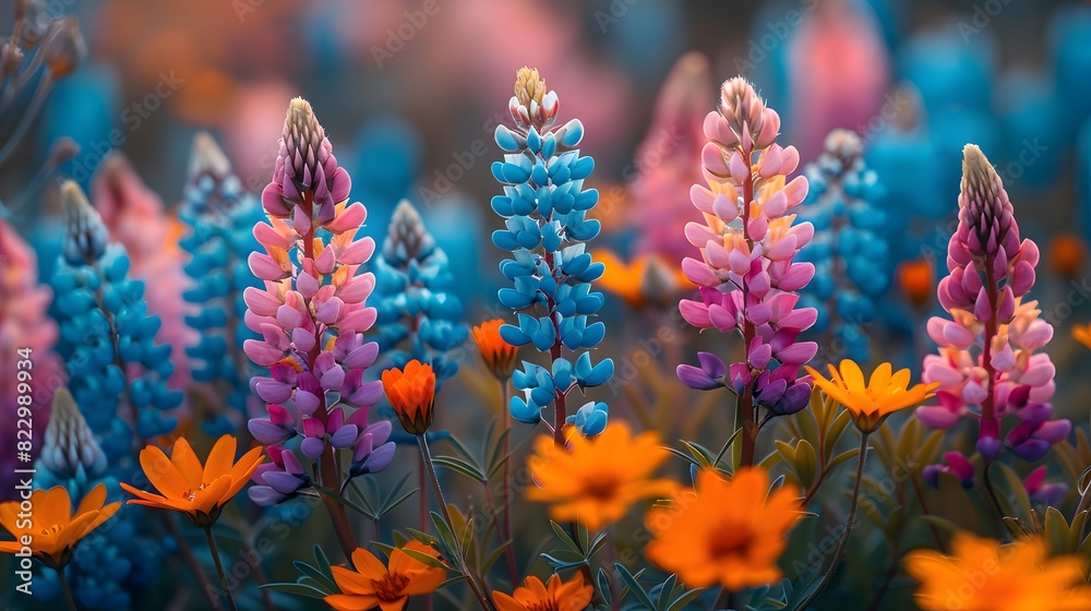 A vibrant and colorful composition of wildflowers in various stages of bloom, from buds to full blossoms, illustrating the cycle of nature. List of Art Media Photograph inspired by Spring magazine A vibrant and colorful composition of wildflowers in various stages of bloom, from buds to full blossoms, illustrating the cycle of nature. List of Art Media Photograph inspired by Spring magazine