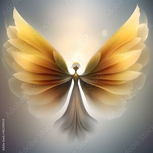 golden flower angel wings
