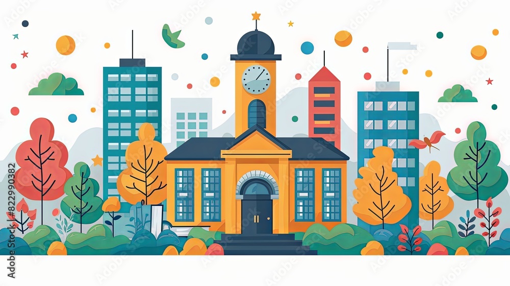 Naklejka premium Education. Vector illustration for graphic and web design, business presentation, marketing and print material. Back to school