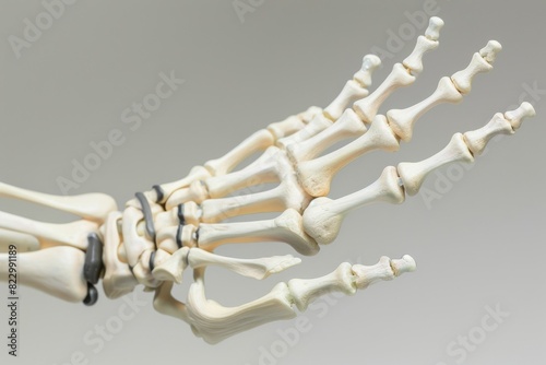 Close-up of skeletal structure in a human hand, super realistic photo