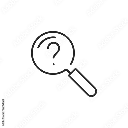 Question search icon. A simple and effective symbol for FAQ sections, help resources, and inquiry-based features on websites, applications, and services. Vector illustration