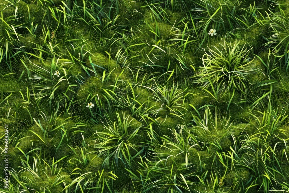 Nature's Carpet: Seamless Grass Textures with Rich Green Blade Patterns Nature's Carpet: Seamless Grass Textures with Rich Green Blade Patterns
