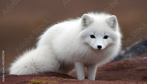 An Arctic Fox With Its Fur Fluffed Out To Stay War Upscaled 2