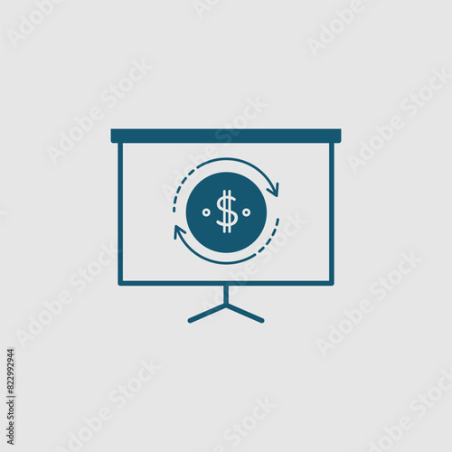 Vector graphic of a dollar sign icon, illustration sign and symbol for finance and profitability