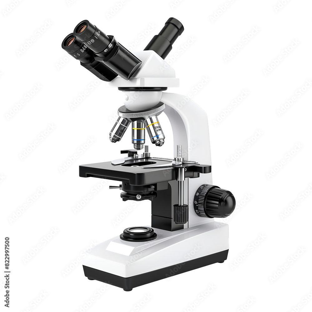 Microscope With Two Add-on Microscopes Isolated on Transparent Background, Graphic Resource Microscope With Two Add-on Microscopes Isolated on Transparent Background, Graphic Resource