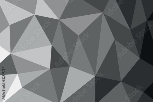 geometric background of grayscale triangles, pattern of gray and white triangles