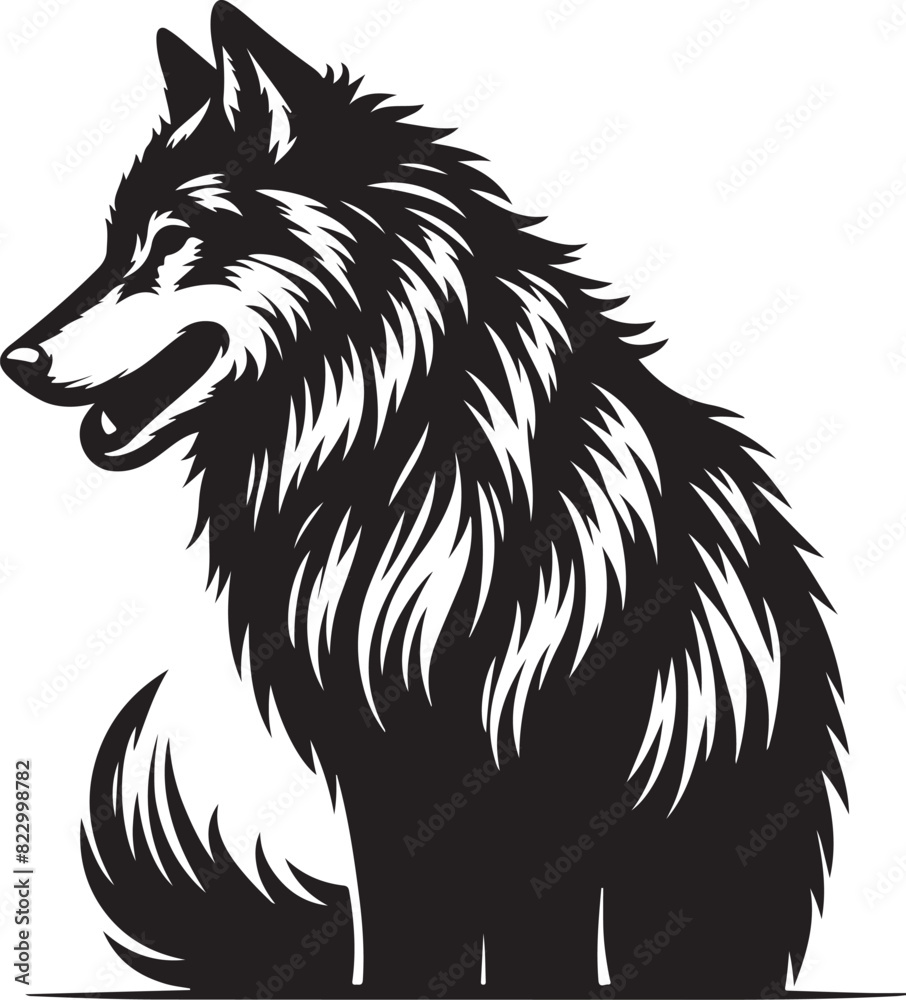 Fototapeta premium Wolf black silhouette