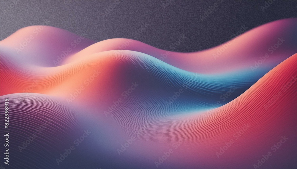Vibrant Waves: Grainy Abstract Poster in Dark Blue, Orange, and Red Vibrant Waves: Grainy Abstract Poster in Dark Blue, Orange, and Red