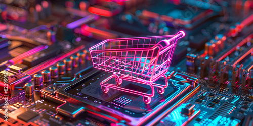 The evolving technology in the rapidly advancing ecommerce world transforms the online shopping experience Concept Ecommerce Technology Online Shopping Customer Experience Digital Innovation
 photo