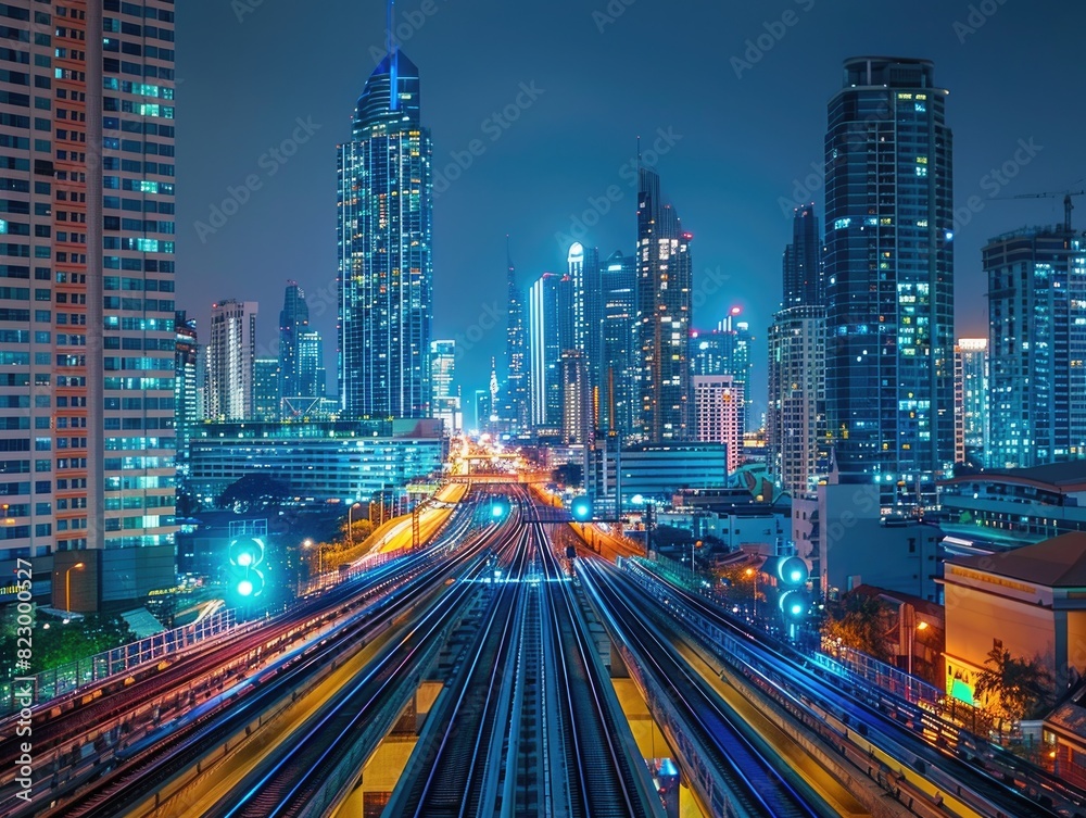 At night, the traffic trajectory on urban roads