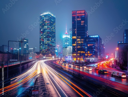 At night, the traffic trajectory on urban roads