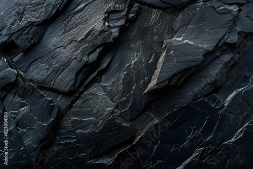 Black Slate Background with Detailed Stone Texture