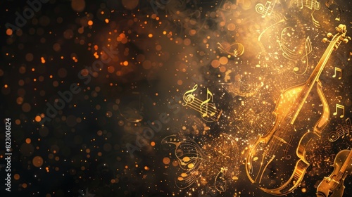 Colorful abstract background with classical music concert elements