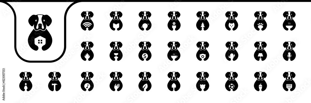 rottweiler dog mascot icon vector designs rottweiler dog mascot icon vector designs