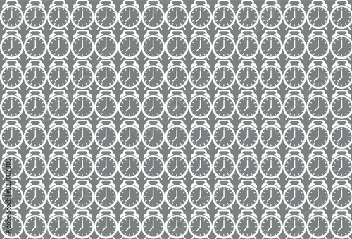 clock pattern with minimalist illustration of a clock